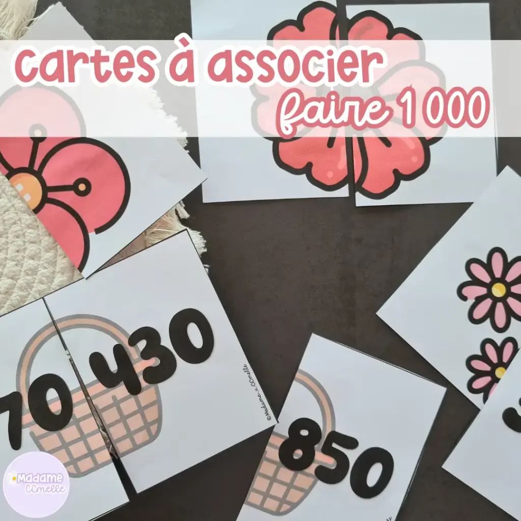 Cartes à associer : pour faire 1000