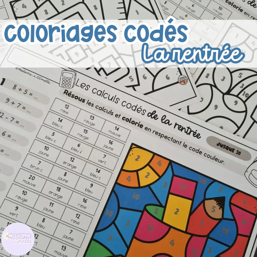 Coloriages codés : la rentrée