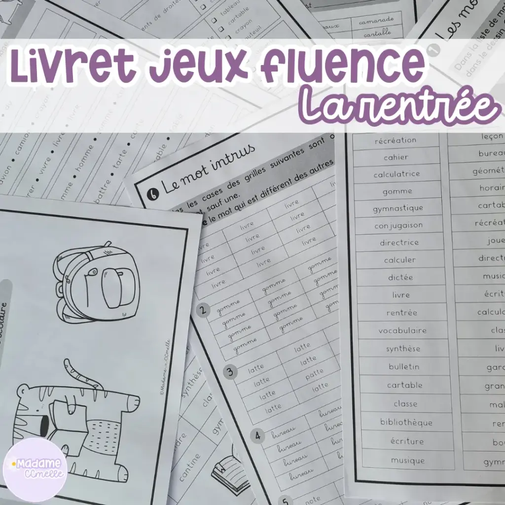 Fluence : livret de jeux - la rentrée