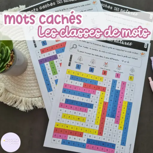Mots cachés des classes de mots