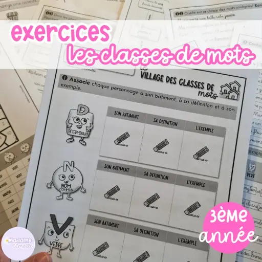 Dossier exercices : classes de mots P3