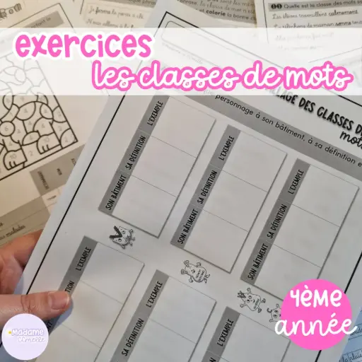 Dossier exercices : classes de mots P4
