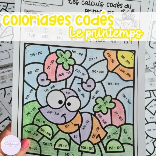 Coloriages codés : printemps
